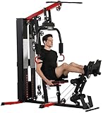 Fitvids Multifunctional Home Gym Equipment with 122.5 lbs Weight Stack, Full Body Workout Weight Machine, All-in-One Strength Training Exercise Equipment with Pulley System & Leg Press