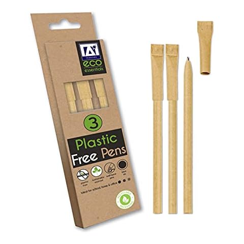 Pack of 3 Eco-Friendly Kraft Barrel Pens Cover