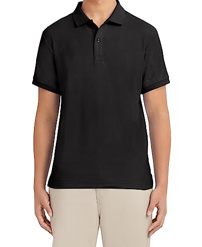 Nautica mensShort Sleeve Uniform Stretch Polo Short Sleeve Polo Shirt - Black - Large 38/39