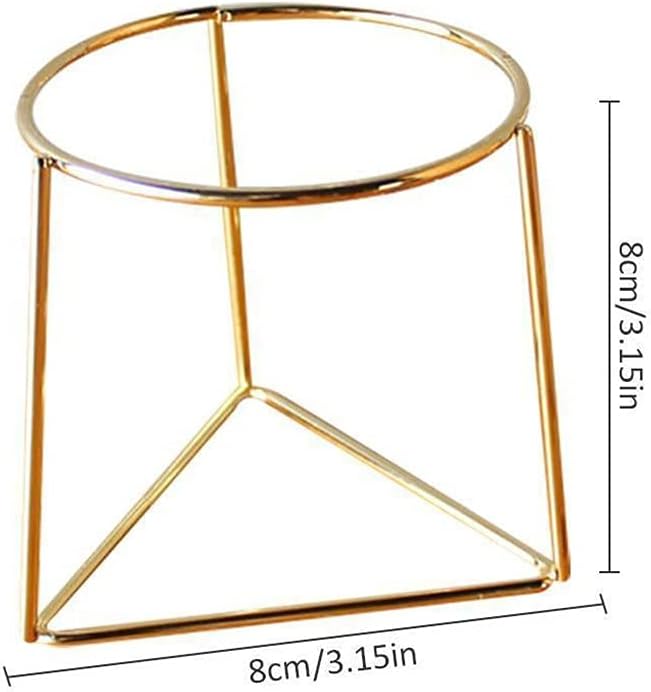2 Pctraditional Geometric Decoration Flower Pot Geometric Metal Rack Plant Care Display Holder