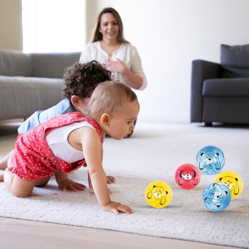 Image of Amazon Brand - Jam & Honey Diamond Balls Pack of 6 for Kids 12 Months+ | Best for Indoor & Outdoor Play | Lightning Baby Ball Glow in The Dark Toy | Assorted | General Recreation