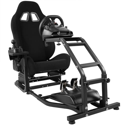 Dardoo G29 Racing Simulator Cockpit with Adjustable Race Seat (Black)