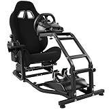 Dardoo G29 Racing Simulator Cockpit with Adjustable Race Seat Fit for Logitech G920 G923, for Thrustmaster T150 T300RS GT Racing Steering Wheel Stand, Not Included Wheel Shifter and Pedals