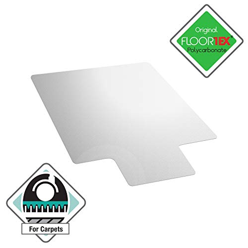 Floortex® Exclusive Polycarbonate Lipped Chair Mat - 48 x 53 - for Carpets up to 1/2"
