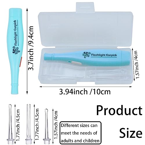 8 Piece Ear Wax Removal Kit with Storage Case and LED Light Safe Ear Pick Tweezer Ear Wax Removal Tool Kit with LED Earwax Spoon for Adults and Kids - Thumbnail 2