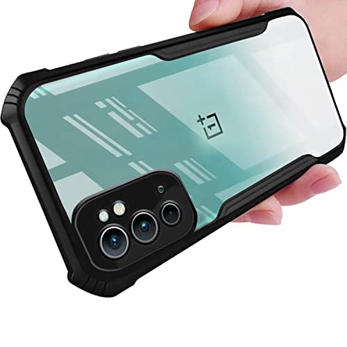 Image of Pikkme Oneplus 9RT 5G Back Cover | Crystal Clear Transparent Back | Ultra Hybrid | Full Camera Protection | Raised Edge | Bumper Back Case for Oneplus 9RT 5G (Black)