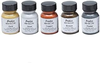 Angelus - Kit consisting of 5 Metallic Colors - Colors for Leather and Fabric - 29.5 ml