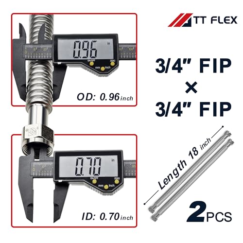 image for TT FLEX Stainless Steel Corrugated Water Heater Connector Flexible for