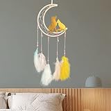 Moon Dream Catchers Dog Cat Dream Catcher for Boys Girls Dog Cat Memorial Gifts for Dog Cat Lovers Native American Dreamcatcher Decor for Bedroom Wall Hanging Ornament Pet Loss Sympathy Blessing Gifts