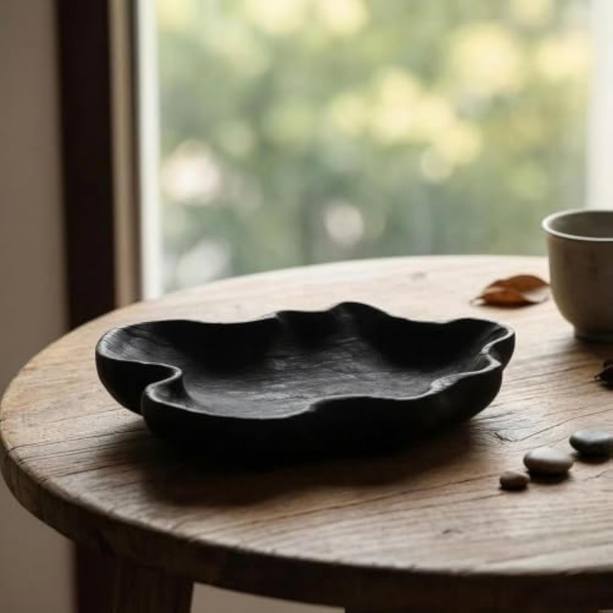 Handcraft Carbonized Tray, Rustic Design for Home Decor