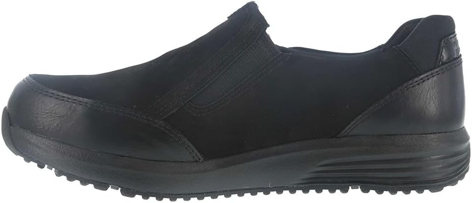 Rockport Work Womens Trustride Work Safety Toe Slip-On Oxford, Black , 9 Wide
