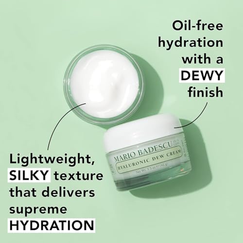 Mario Badescu Dewy Skin Duo - Hyaluronic Dew Cream & Dew Drops – Hydrating Niacinamide & Hyaluronic Acid Moisturizer & Face Serum for Dewy, Glass-Like Skin – Lightweight & Oil-Free