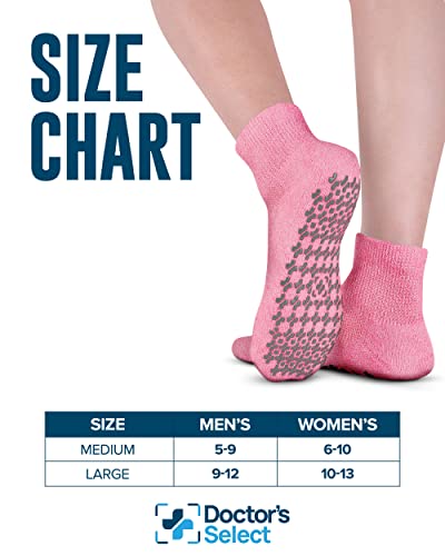 Doctor's Select Diabetic Ankle Socks With Grippers For Men And Women - 4 Pair 1/4 Length Neuropathy Socks For Women #TOP5