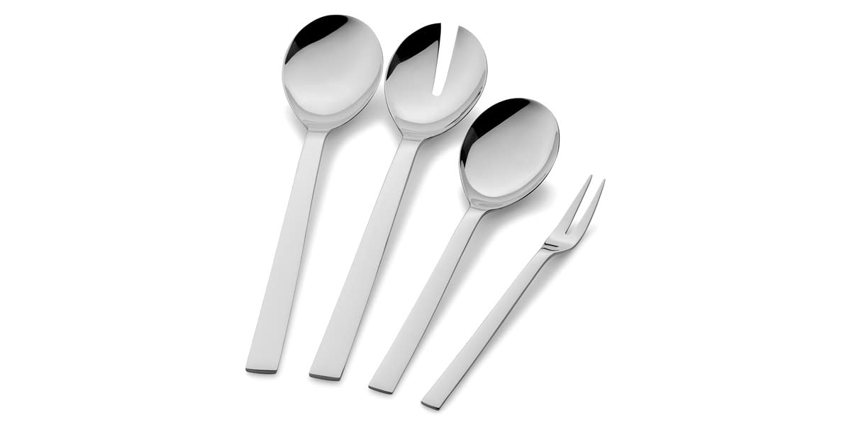 WMF Palma Besteck Set 12 Personen, Essbesteck 60 teilig, Monobloc-Messer & Nuova Servierteile, Set4-teilig, Serviergabel, Servierlöffel und Salatbesteck 30 cm, Cromargan Edelstahl Rostfrei 18/10