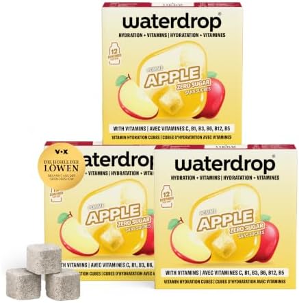 waterdrop® Microdrink Apfel - 36 Waterdrop Drops Würfel mit fruchtigem Apfel Geschmack - zuckerfreier Durstlöscher & Alternative zu Getränke-Sirup und Geschmackspulver - Flavour Dr