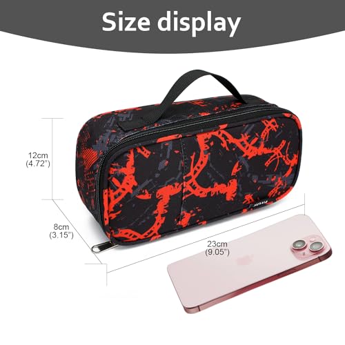 Image of XQXA Large Capacity Pencil Case Multi-Slot Pencil Pouch Durable Pencil Box Portable Makeup Bag with Handle for Office