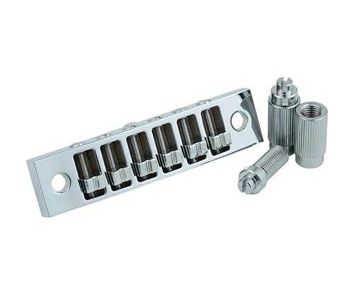 Guyker Guitar Tune-o-matic Bridge, Zinc Alloy Harmonica Bridge with String Space 10.3mm Replacement Part for Electric Guitars(GM013, Chrome) - Les Beatles, Paul McCartney, John Lennon, RIngo Starr, George Harrison Guyker Guitar Tune-o-matic Bridge, Zinc Alloy Harmonica Bridge with String Space 10.3mm Replacement Part for Electric Guitars(GM013, Chrome)