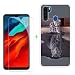 Produktbild KJYF Hülle Schutzhülle Durchscheinend Bumper Cover TPU + Panzerglas Schutzfolie für Blackview A80 Pro (6.49"), Film Panzerglasfolie + Silikon Schale Case Handyhülle - Katze und Tiger