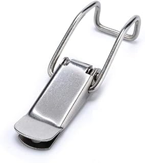 TEMKIN Built-in Drawer Lock,Cam Lock,Easy Installation Steel Light Steel Box Hasp Lock 74 * 20 Spring Latch Door Lock Stainless Steel Lock