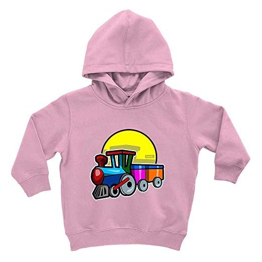 HARIZ Baby Hoodie Zug Fahrzeuge Traktor Plus Tarjetas de Regalo Algodón de azúcar Rosa. 12-24 Meses