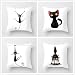 LOYYE Pack de 4 Fundas de Cojines Gato Blanco y Negro Funda de Almohada Cuadrado Terciopelo Suave con Cremallera Invisible para Sofá Coche Decor para Hogar Throw Pillow Case B4984 Pillowcase,60x60cm