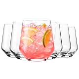 MIAMIO - Juego de Vasos de Cristal 6 Piezas 420 ml, Vasos de Vidrio Uso Diario - Apto para Lavavajillas - Colección Riva