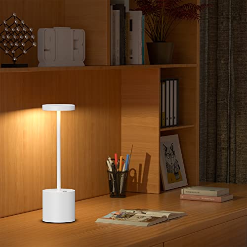 SAKRINGT 2 Pack Cordless Table Lamp Rechargeable,5000mAh Battery Operated Portable LED Table Light,Dimming Desk Lamp for Patio/Restaurant/Outdoor