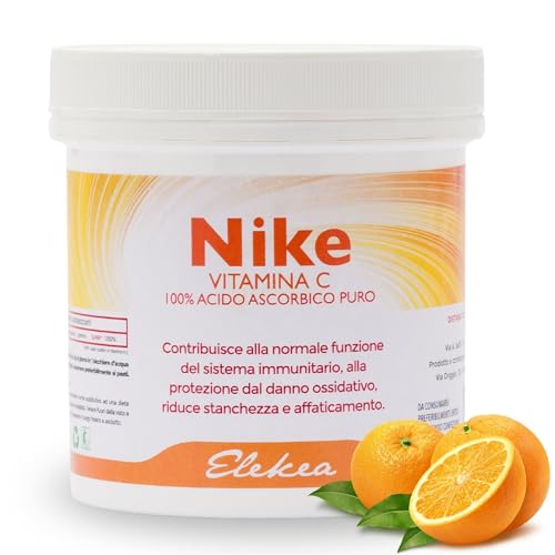 Elekea Vitamina C Pura in Polvere 100% Acido Ascorbico 250 g, Vitamina C 1000 mg per Energia, Stanchezza e Sistema Immunitario, Vitamina C in Polvere Naturale - Made in Italy