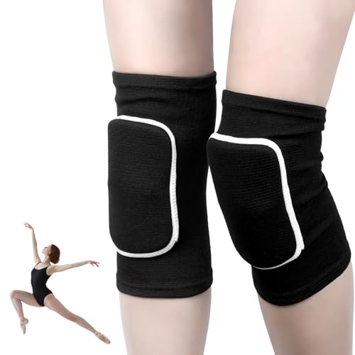 DONQTWAY 1 Paar Knieschoner Tanzen, Volleyball Knieschoner, Elastische Kniepolster für Tanzsport, Verdickung Schwamm Anti Rutsch Knieschützer, Knee Pads für Tanzen, Reinigung, Sport, Yoga