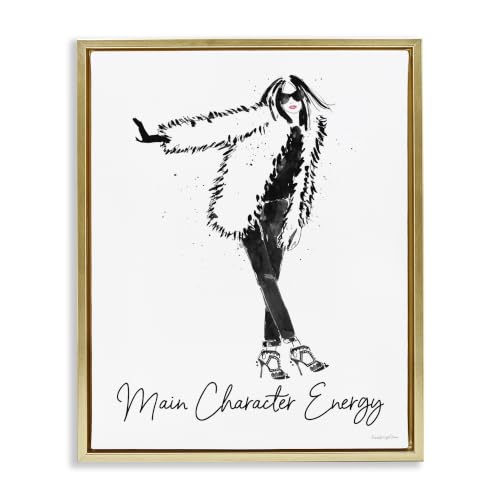 'Glam Main Character Energy Chic Fashion Woman'| Floating Frame Canvas Art