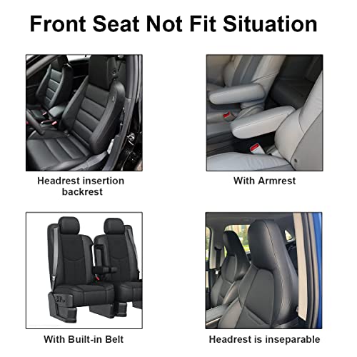 XINLIYA Car Seat Covers Full Set, Polyester Automotive Seat Covers, Breathable Waterproof Car Seat Cushion Protectors, Car Accessories Fits Most Vehicles, SUV, Truck (Black/Front) by XINLIYA - Image 7