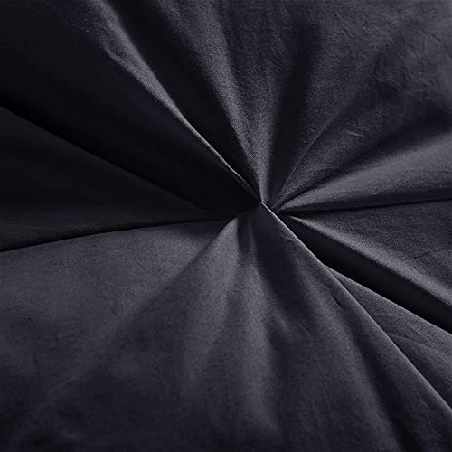 Luxurious All-Season Goose Down Feather Fiber Comforter King Size Duvet Insert, Exquisite Black Pinch Pleat Design, Premium Baffle Box, 100% Egyptian Cotton Cover, 70 oz. Fill Weight, Black by EGYPTIAN BEDDING - Image 4