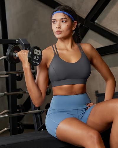 Image of RUNNING GIRL Sports Bras for Women,Strappy Crisscross Back Padded Low Impact Running Sports Bra with Removable Cups