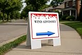 Wind Advisory 4Th Of July American Flag Usa Patriotic Red Blue Stars Directional Arrows A-Frame Double Sided 23x23 in. Yard Road Sign