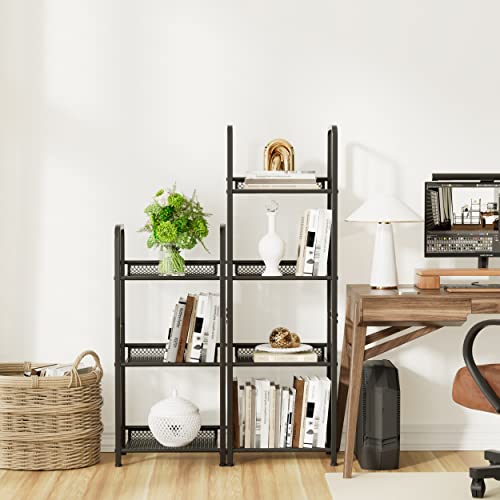 Azheruol Bookshelf Storage Shelf Bookcase Freestanding Storage Stand For Living Room, Bedroom, Kitchen, Rust Resistance, Easy Assemblyl Free Combination Multi-Functional Organizer (3 Tiers, Black) #TOP5
