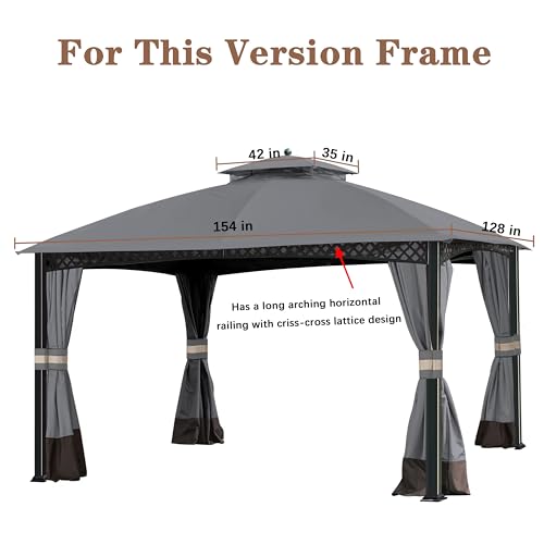 SCOCANOPY Gary Replacement Top for 10X12Ft Oakmont Gazebo L-GZ1188PST-A,Pinehurst Gazebo L-GZ1188PST
