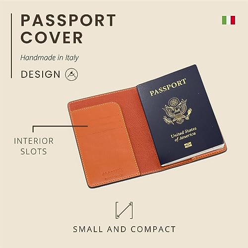 Image of Maruse Italian Leather Passport Cover for Men and Women, Handmade in Italy