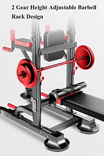 YOT-Pull-Up-Bar-Multi-Functional-Power-Tower-Height-Adjustable-with-Elbow-Back-Support-Drawstring-Set-Dip-Stand-Station-for-Home-Gym-Strength-Training-Workout-Equipment-880LB-Max-Capacity