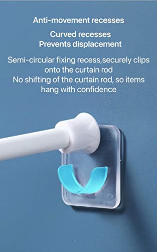 Ladymoon Adhesive Curtain Rod Holder,Transparent Tension Bracket,No Drilling(Not Included)（Only For Rods Less Than 1 Inch In Diameter At Both Ends）(4 Pack) #TOP4