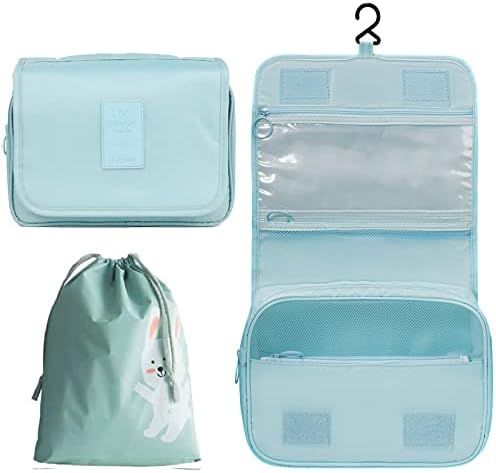 OrgaWise Travel Toiletry Bag Hanging Wash Bag Portable Women Girls Cosmetic Makeup Organizer with Waterproof Drawstring Bag