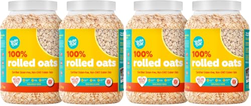 Image of Yogabar ROLLED OATS 2kg | Gluten-Free, High-Fibre Wholegrain Oats, Easy-to-Cook (Pack of 2)