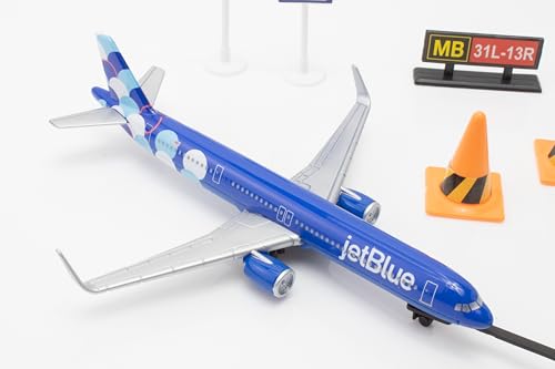 Daron 12-Piece jetBlue A321 Balloons Livery Airport Die-Cast Metal and Plastic Airplane, Vehicles, and Accessories Playset Toy and Collectible, for Age 3+ by Daron - Image 6