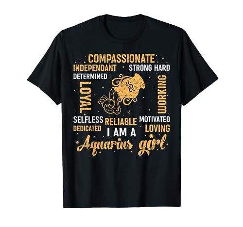 Aquarius Girl Birthday Astrology Zodiac Sign Women T-Shirt