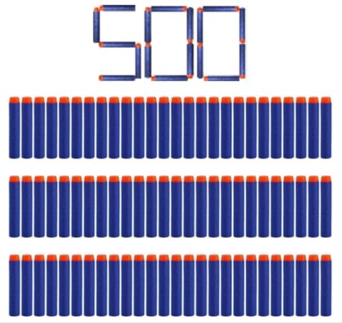 Refill Darts 500PCS Bullets Ammo Pack Compatible for Nerf Guns N-Strike Elite 2.0 Series, 500 Nerf N Strike Blaster Compatible Dart Bullets by SOJUFOG - Used condition - CA$25.75