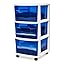 White Frame/Blue Drawers