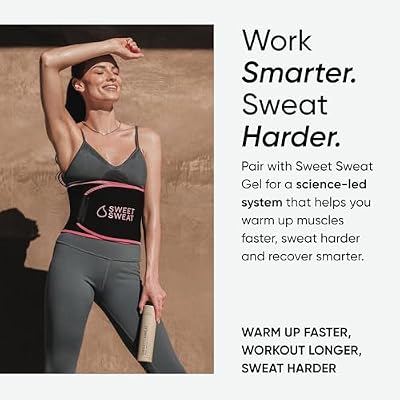 Sports Research Waist Trimmer Pack - Sweet Sweat Waist Trimmer (Black/Pink, Large) + Unscented 'Workout Enhancer' Gel 13.5oz Jar