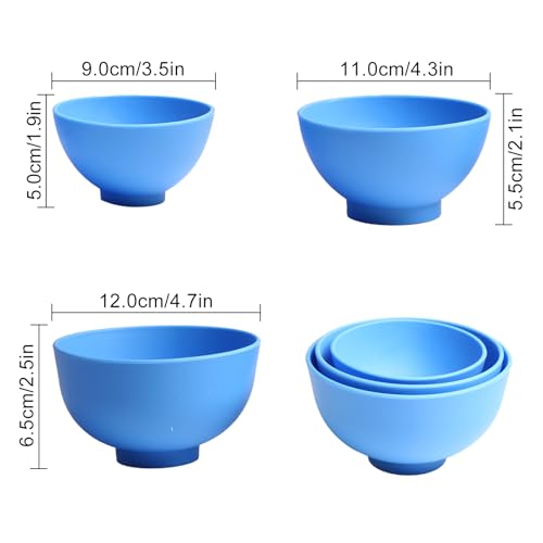 Dental Optispatel Material Mixing Bowl mit 3x Farbige Spatel/Kunststoffspatel für Alginat-Abdrücke und Gipsmaterialien (6-teilig)