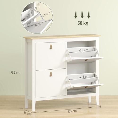 Meuble à Chaussures 4 Tiroirs Compact 24 cm HOMCOM