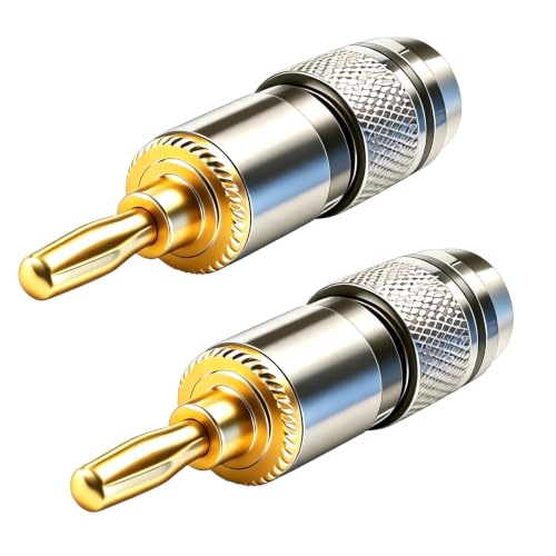 2 Unidades de Conectores Tipo Banana para Altavoces, Conector Jack de Audio de 4 Mm, Conector de Cable con Línea de Soldadura, para Amplificadores y Receptores de Audio