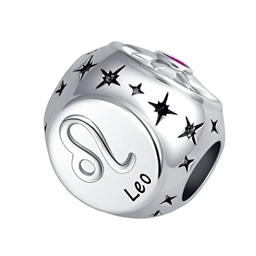 Leo Horoscope Zodiac Sign Birthday Charm Constellation Clear CZ Astrology Bead for Bracelet Necklace2